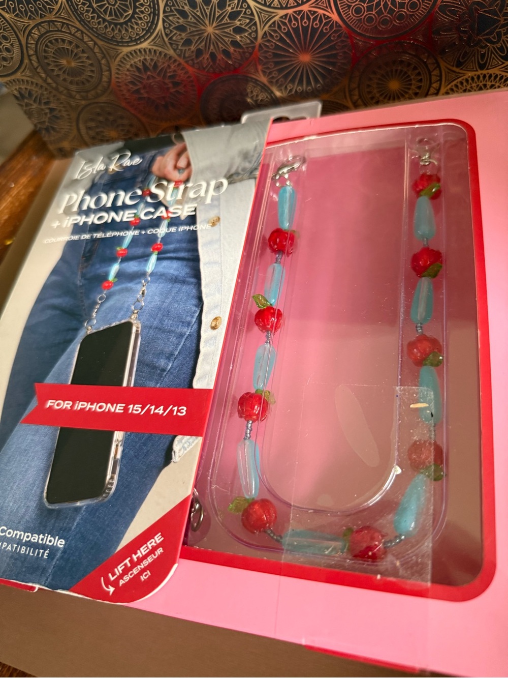 Beaded Phone Strap iPhone Case - Fits iPhone 15/14/13